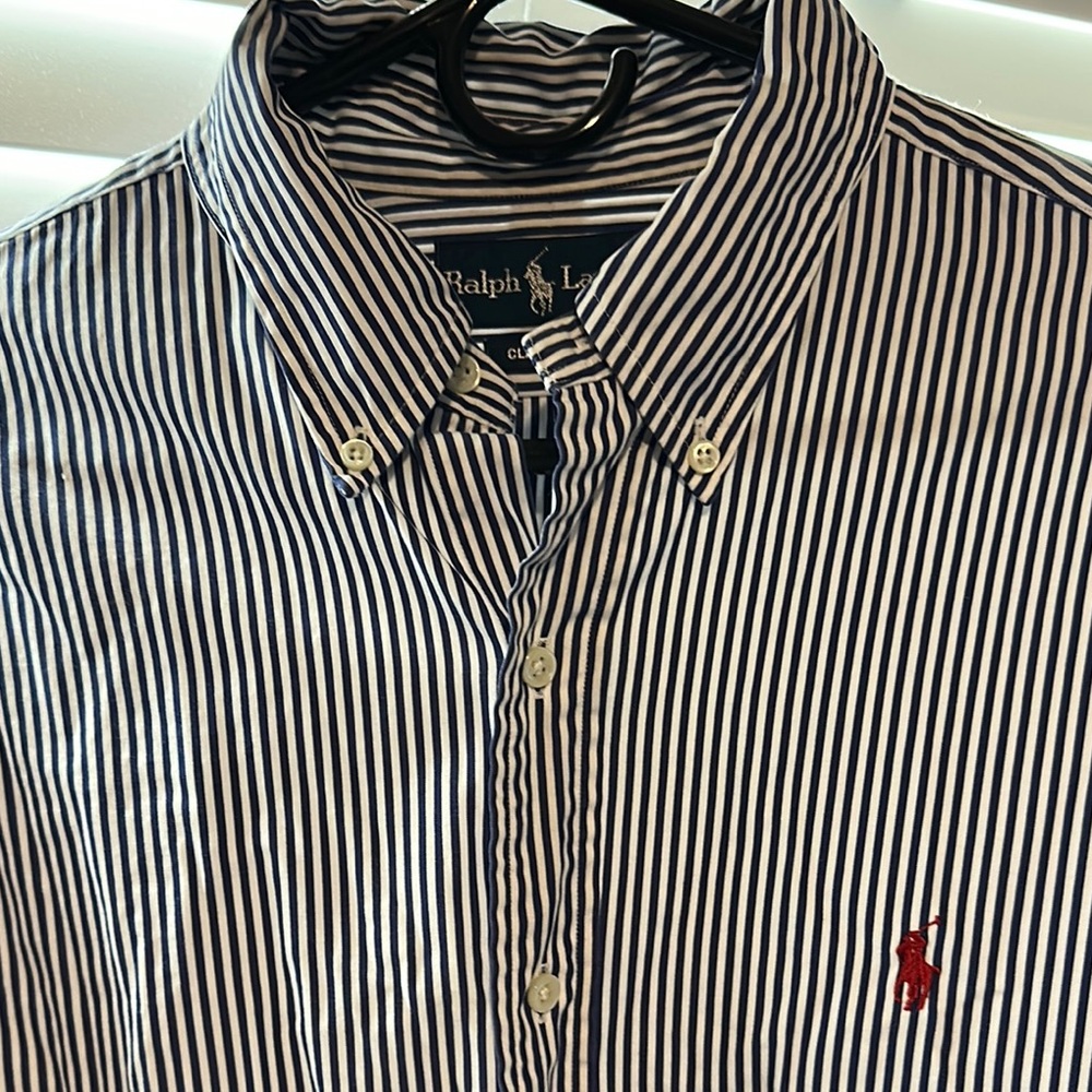 Ralph Lauren Men's Blue Striped Shirt